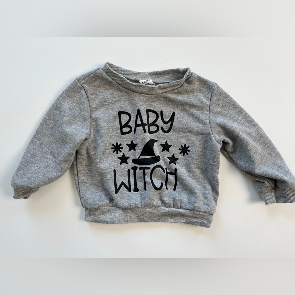 SHEIN Gray Baby Witch Sweater